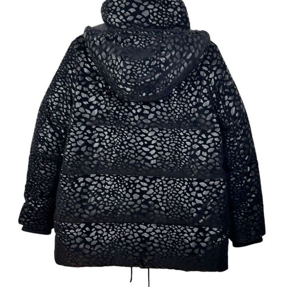 Diane von Furstenberg Metallic Animal Print Down Feather Puffer Jacket Coat Size - Picture 14 of 15